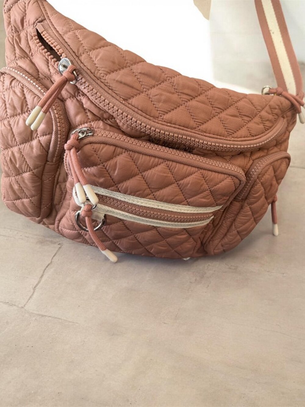 MZ wallace dusty rose large crossbody sling bag